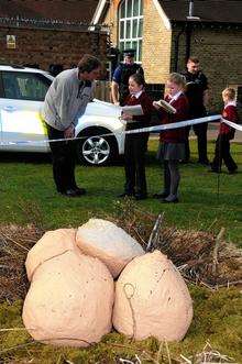Giant eggs at Charlton Primary School