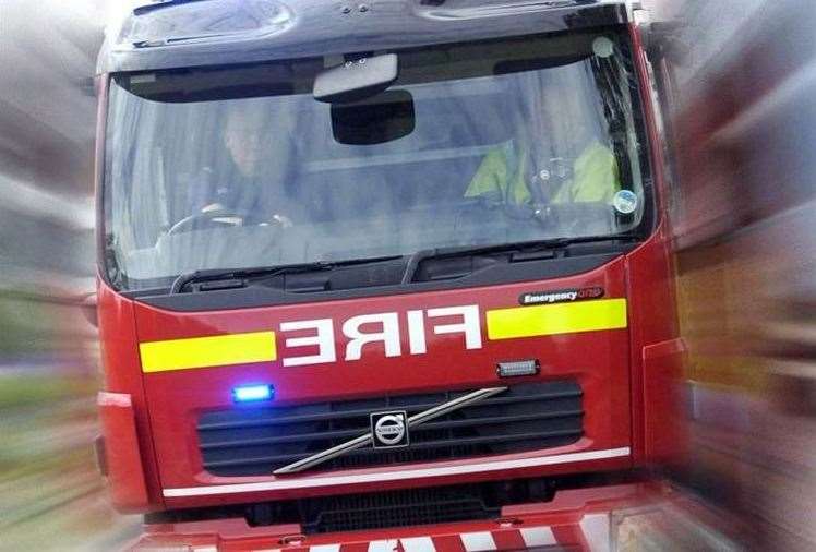 Firefighters were called to an unattended vehicle alight in a country lane.