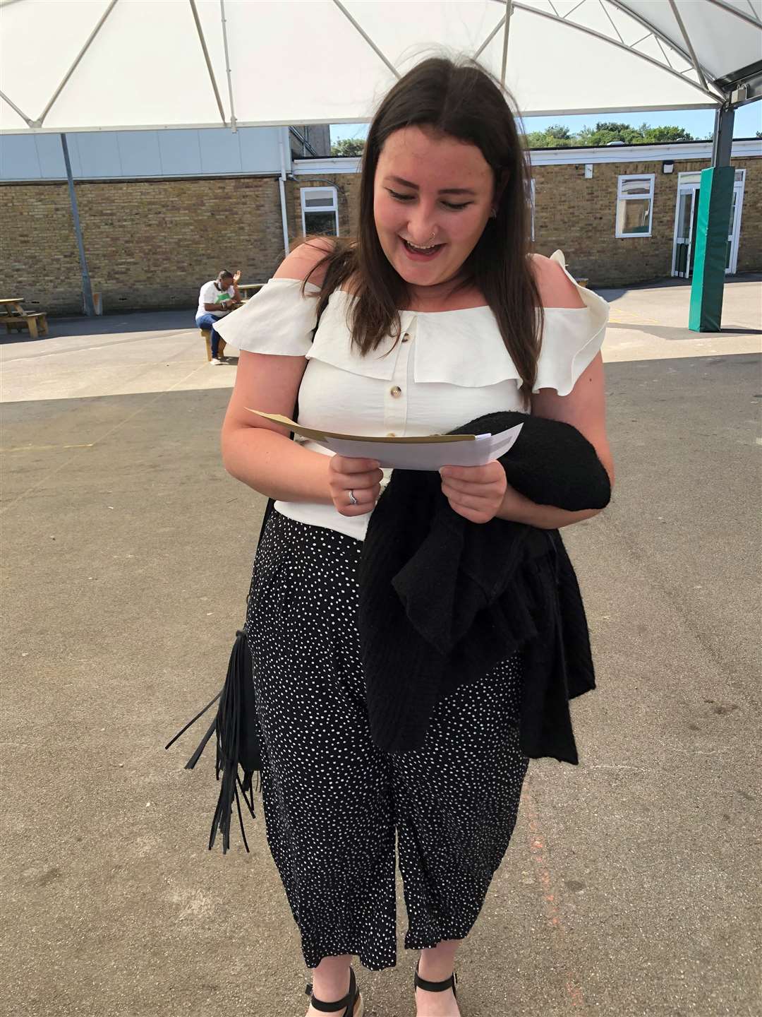 Walderslade pupil Olivia Barlow with her A-levels