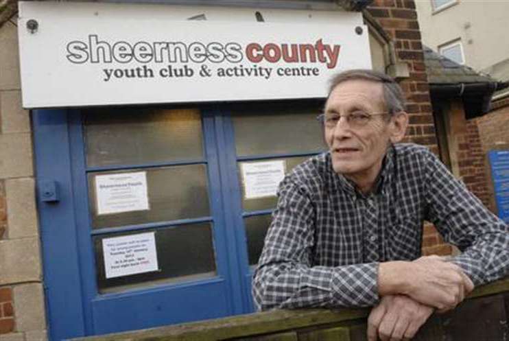 Youth worker Ray Featherstone outside the Sheerness County Youth Centre, The Broadway