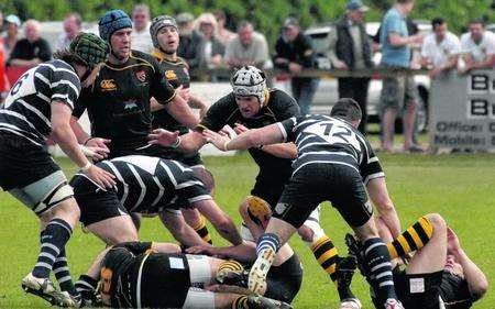 Action from Canterbury's last-day defeat to Westcombe Park at Merton Lane