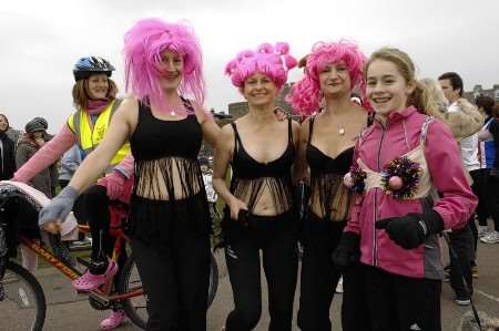 Bra runners in the pink on Deal seafront