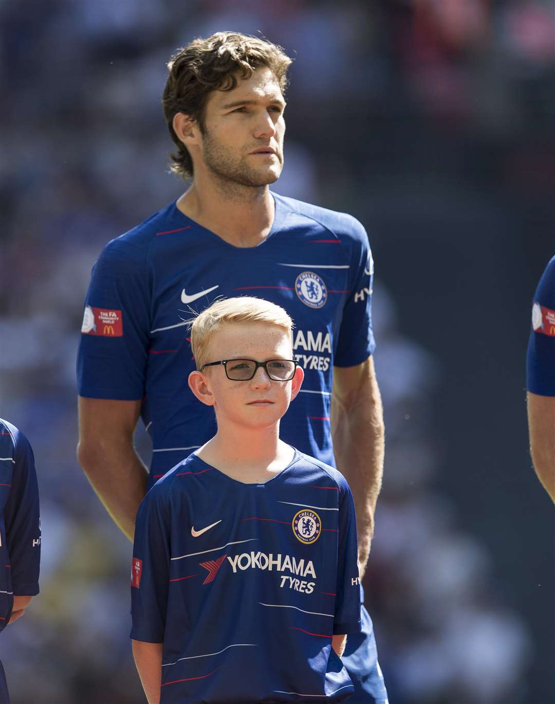 Harrison Bayford from Dartford walked out on Wembley Stadium as a player escort for Marcos Alonso, picture, Ben Queenborough for The FA