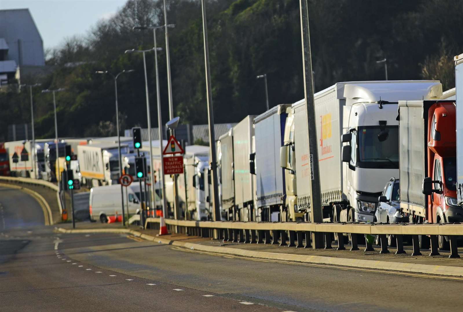 The army was drafted in to help ease freight lorry queues to enter the Port of Dover. Picture: Aaron Chown/PA