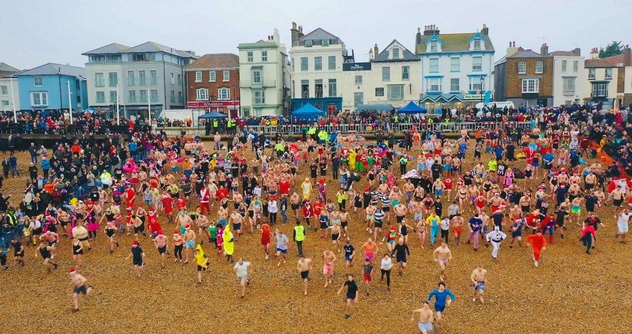 He captured thousands of people taking part in the Deal boxing day dip