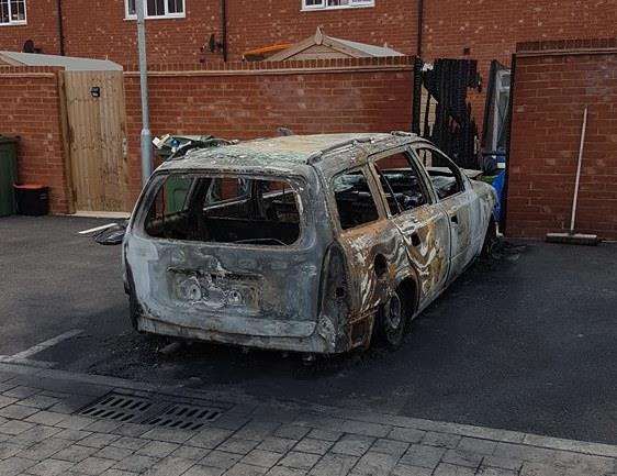 A Vauxhall Astra was destroyed
