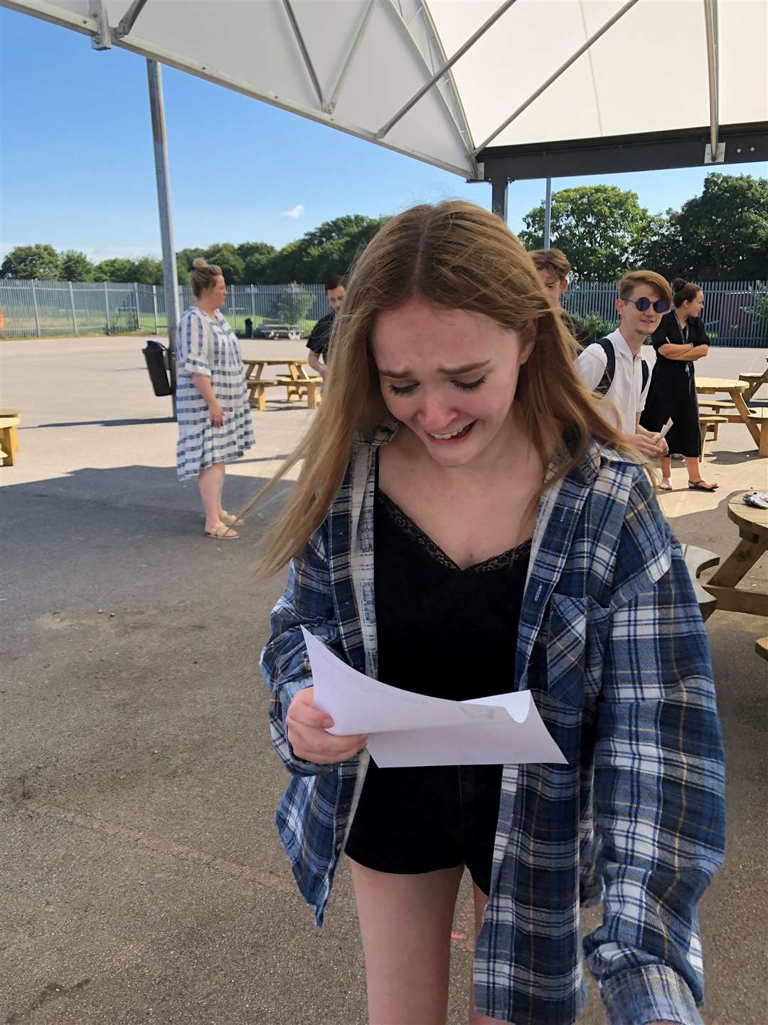 Walderslade pupil Emily Arney with her A-level results