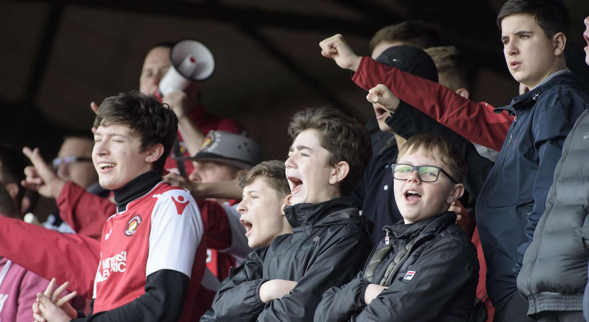 Ebbsfleet fans cheer on their side. Picture: Andy Payton