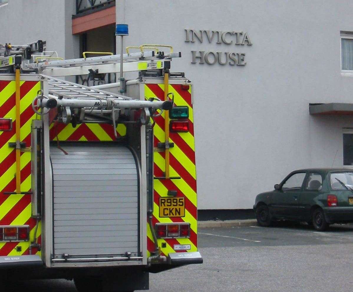 Emergency services at Invicta House earlier this year. (8812693)