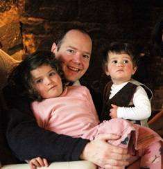 Jasper Gerard, prospective Lib Dem candidate for Maidstone and the Weald, with his family.