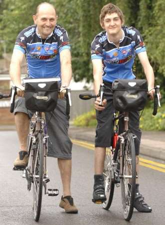 Mark and Sam Swain, who are cycling from Western Ireland to Japan