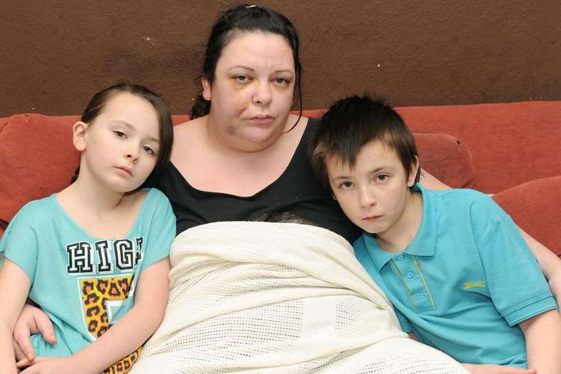 Mother-of-two Lisa Armstrong with children Kelsey, nine and 11-year-old Ryan