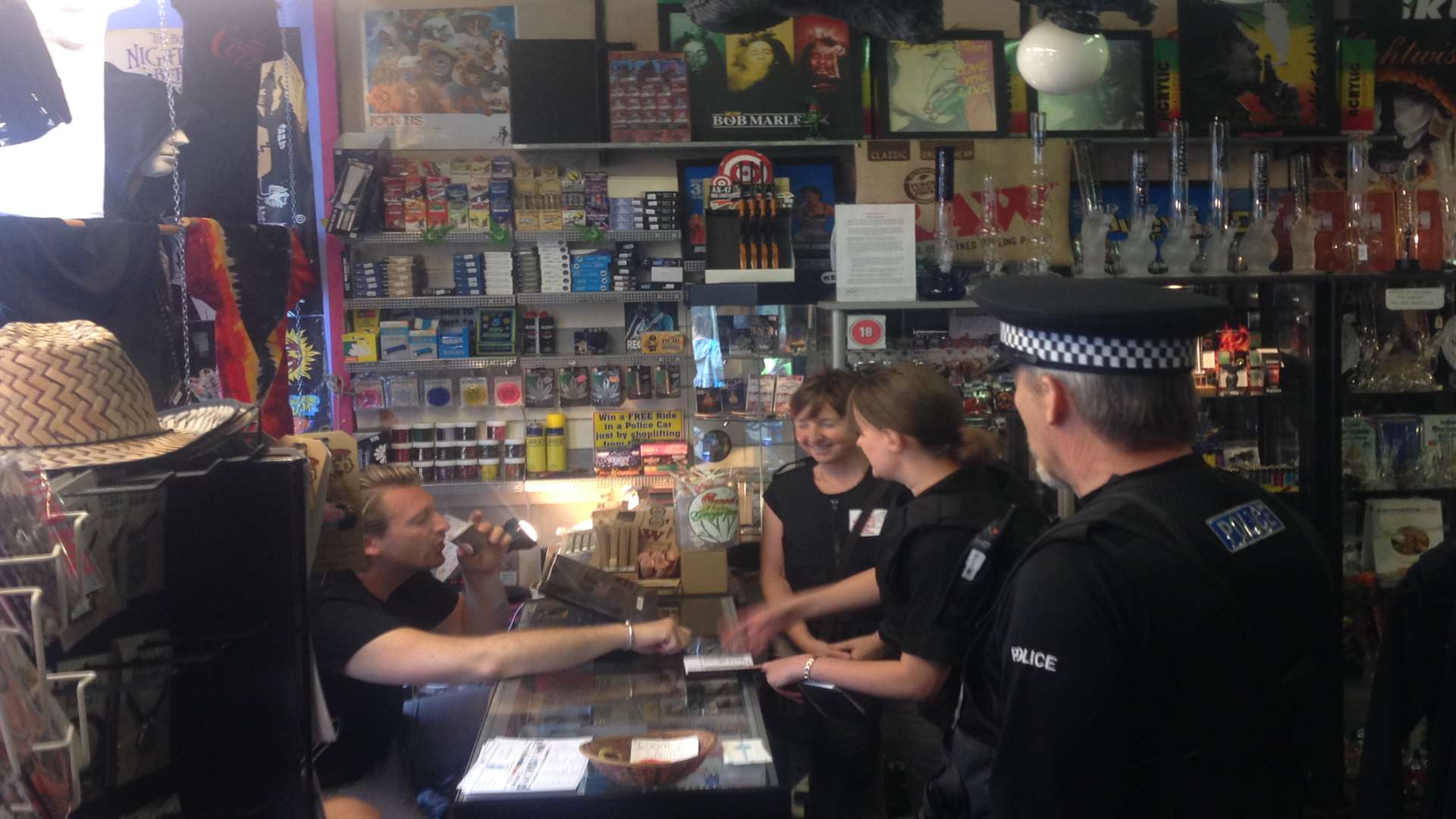 Police and trading standards inside a store
