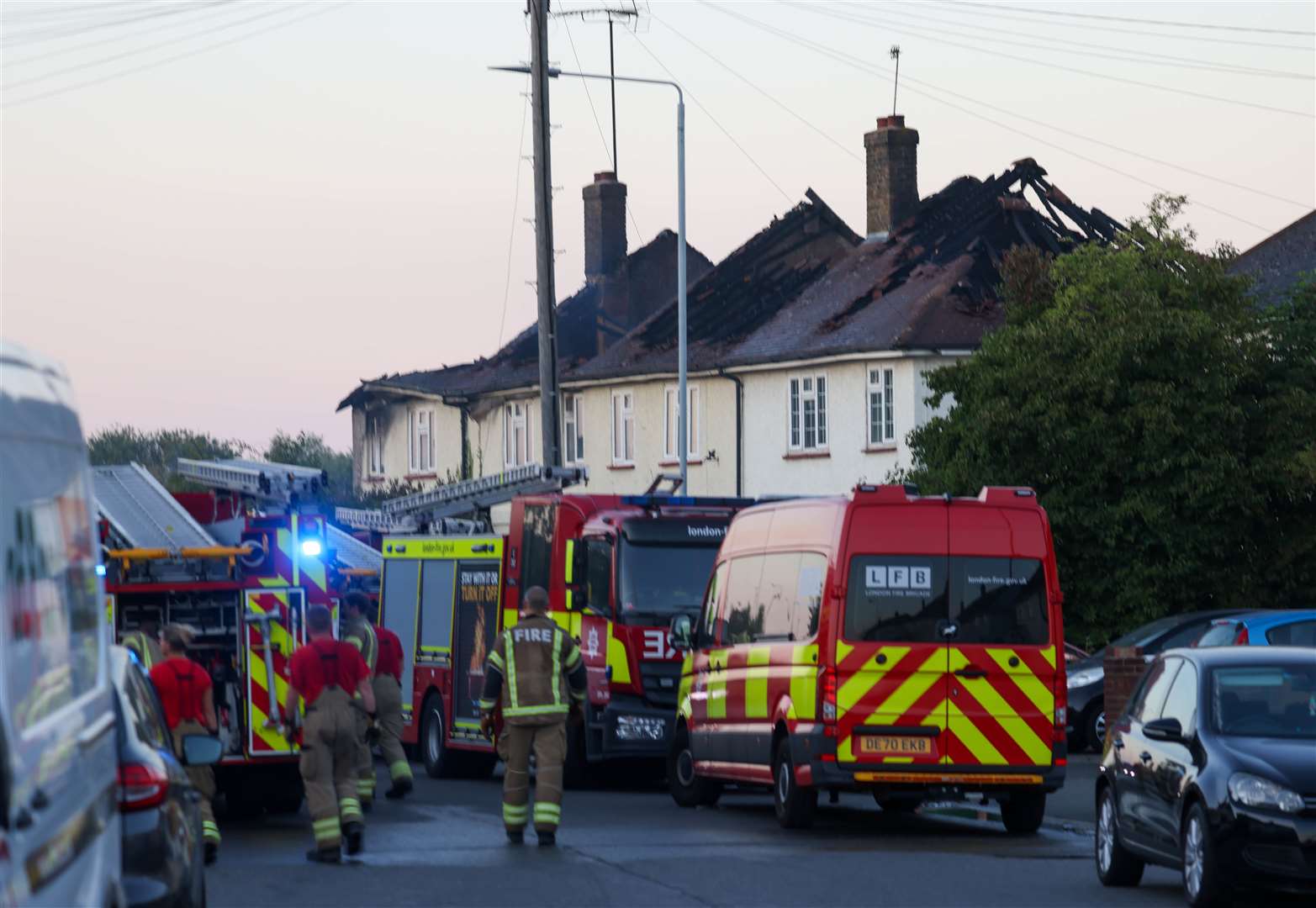 Around 60 firefighters tackled a fire on Crayford Way in Crayford. Photo: UKNIP