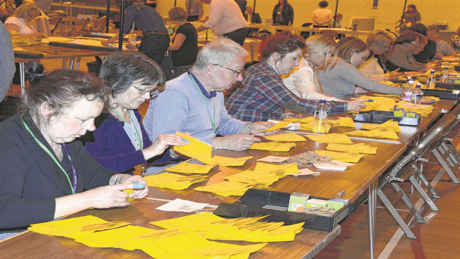 Counting votes from the borough election in Ashford. Picture: Paul Amos