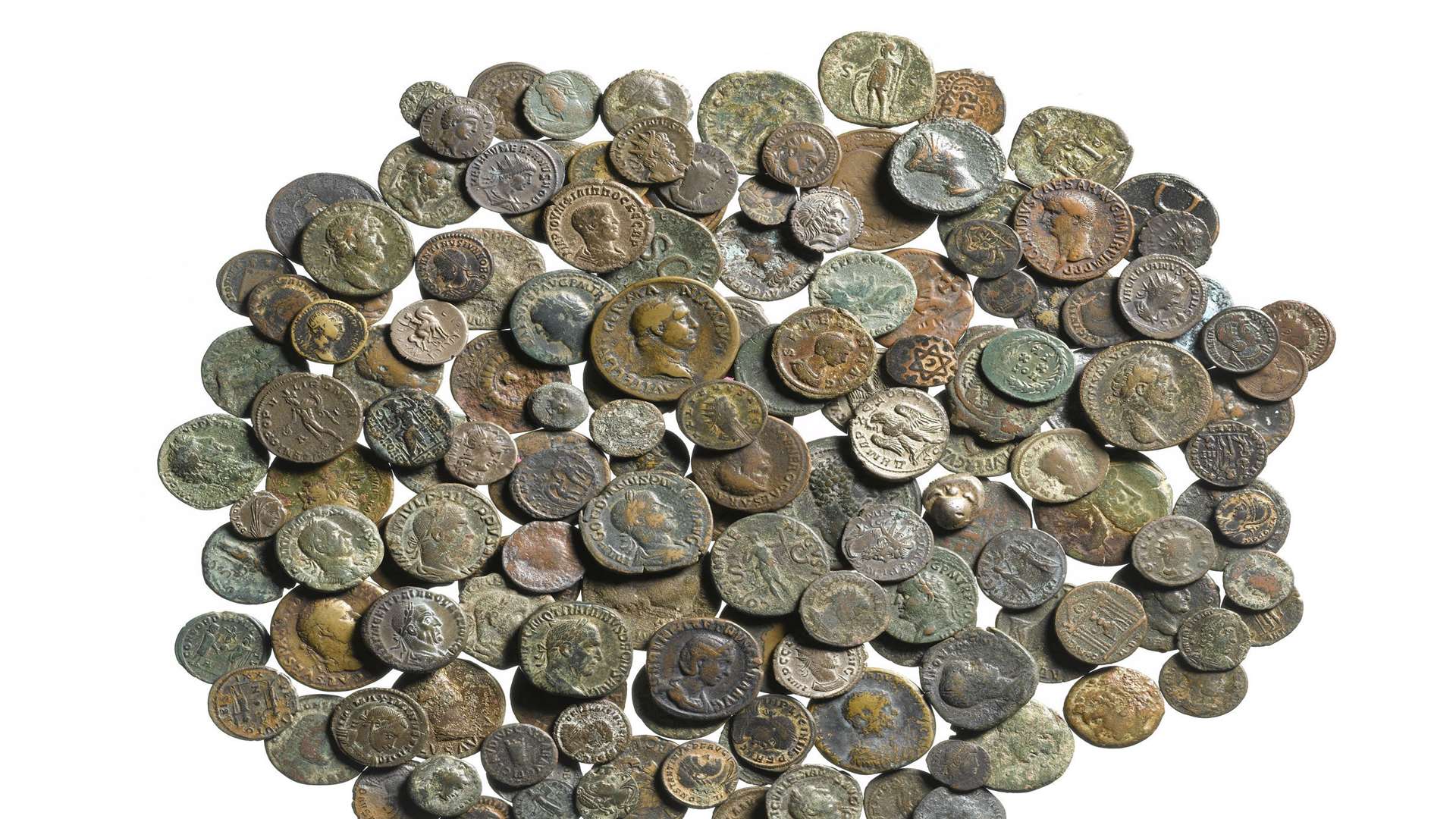186 coins were discovered in a drawer. Picture: MOLA