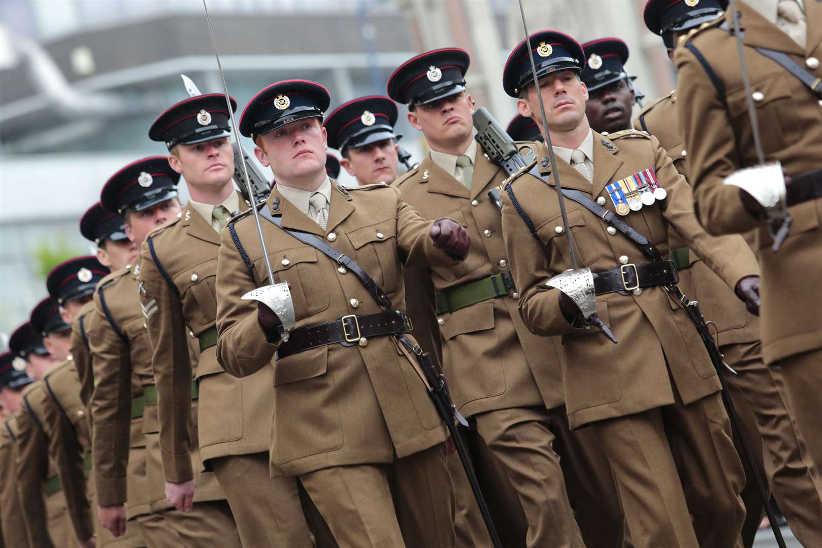 Members of 36 Engineer Regiment in the parade. Picture: Martin Apps