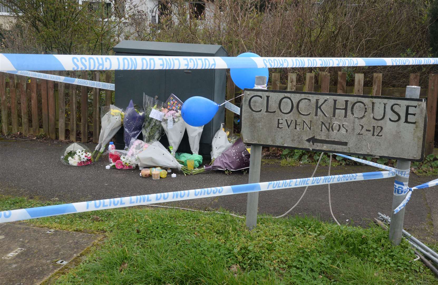 Floral tributes have been left near where the incident occurred. Picture: Chris Davey