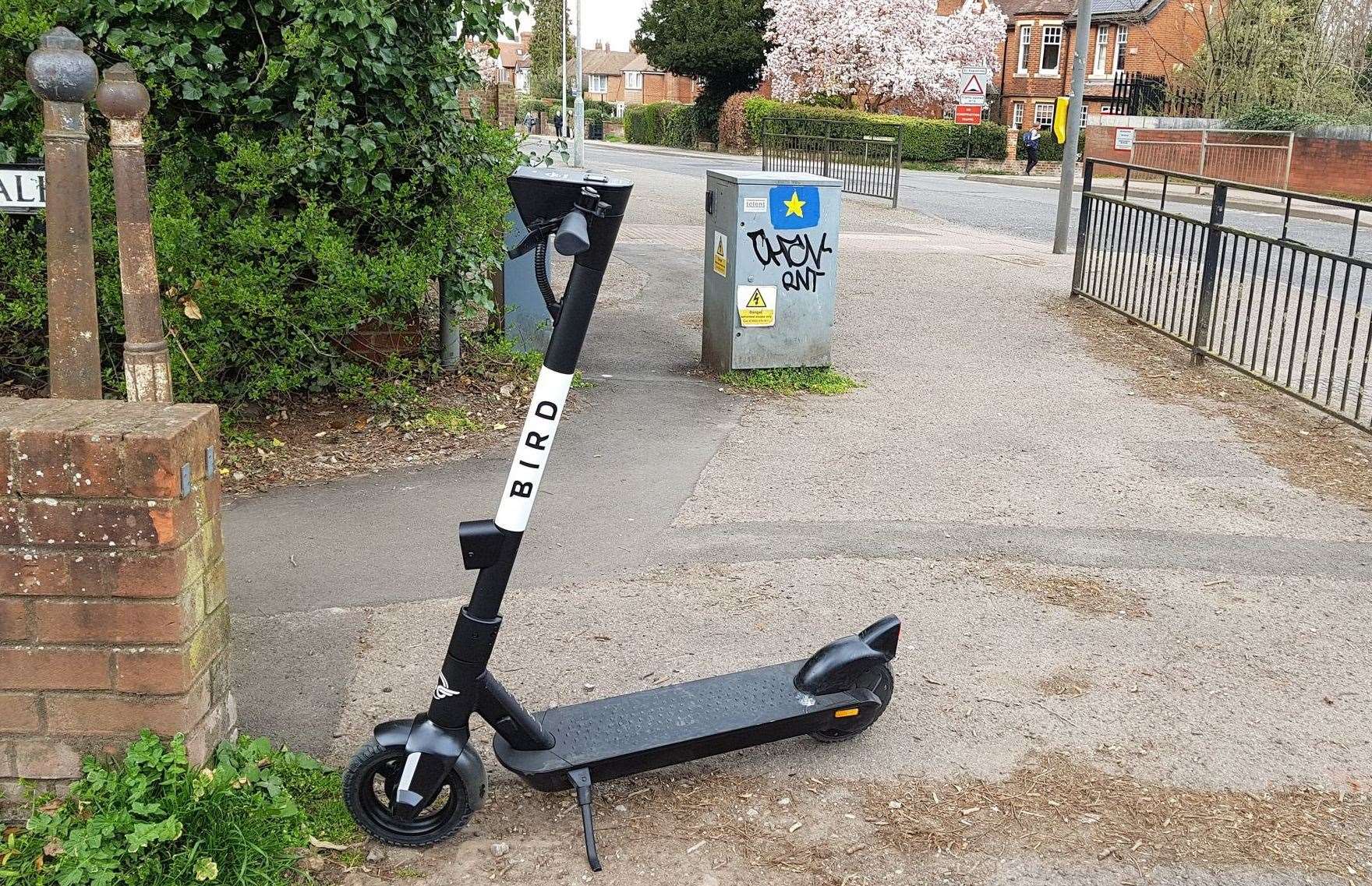 The scooter was dropped off in a designated parking spot in New Dover Road