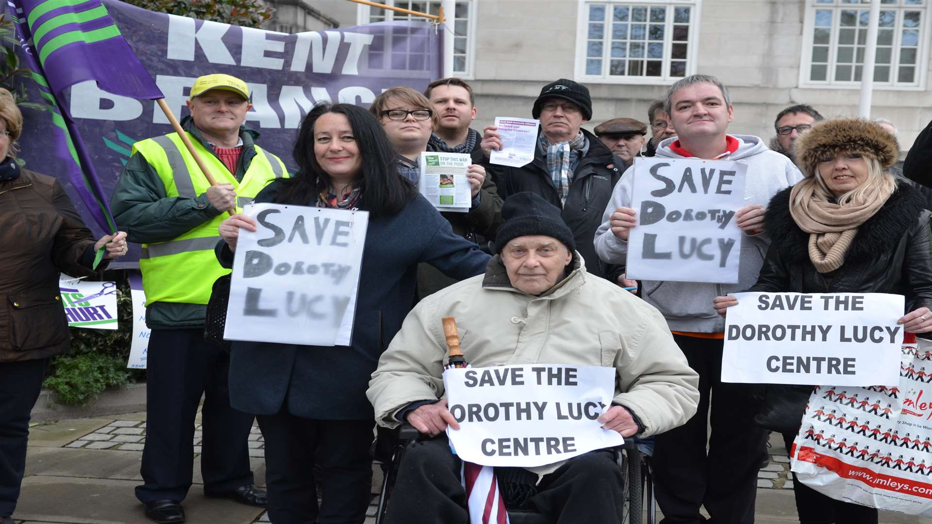 County hall saw a numb er of protests last year, including this one about closure of the Dorothy Lucy Centre. Picture: Bob Kitchin