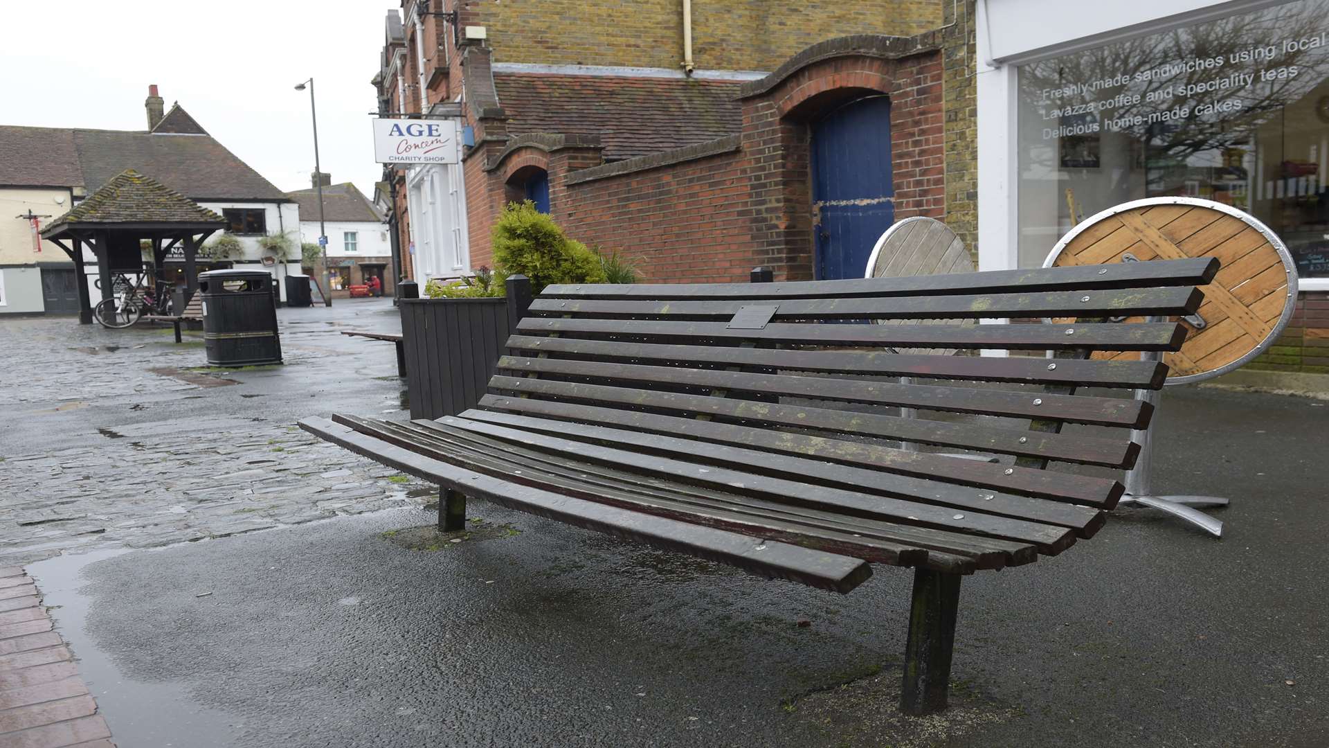 Memorial benches will be "sympathetically relocated" in the town.