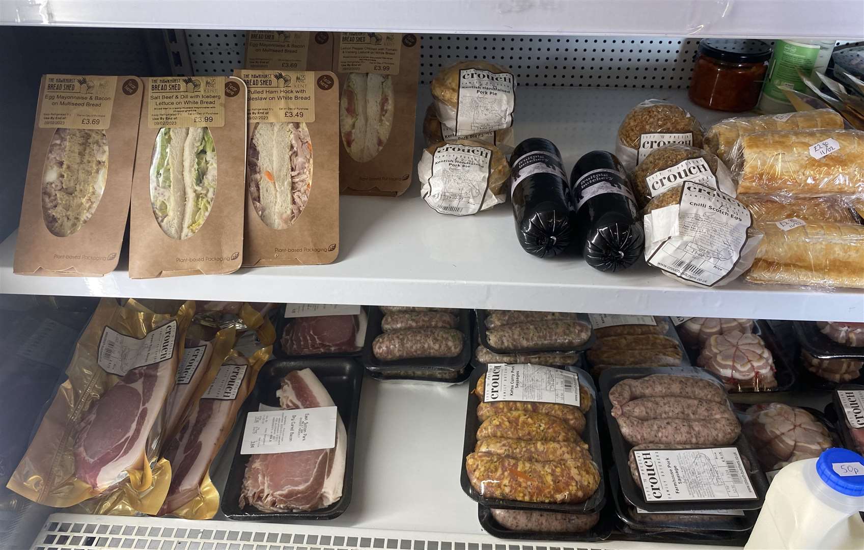 The shop was offering a range of meat and sandwiches