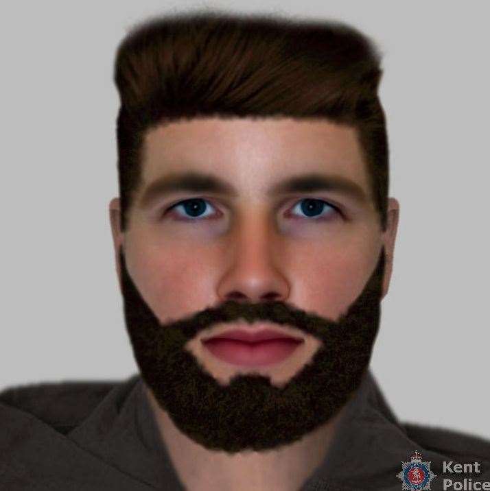 A CGI image of the man officers would like to identify concerning an assault and attempted robbery in Romney Place, Maidstone. Picture: Kent Police