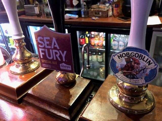 There were two beers available on draught. Sharp’s 5 % Sea Fury had a decent rich taste but my favourite was Wychwood’s 4.5% Hobgoblin (put on especially for Halloween)