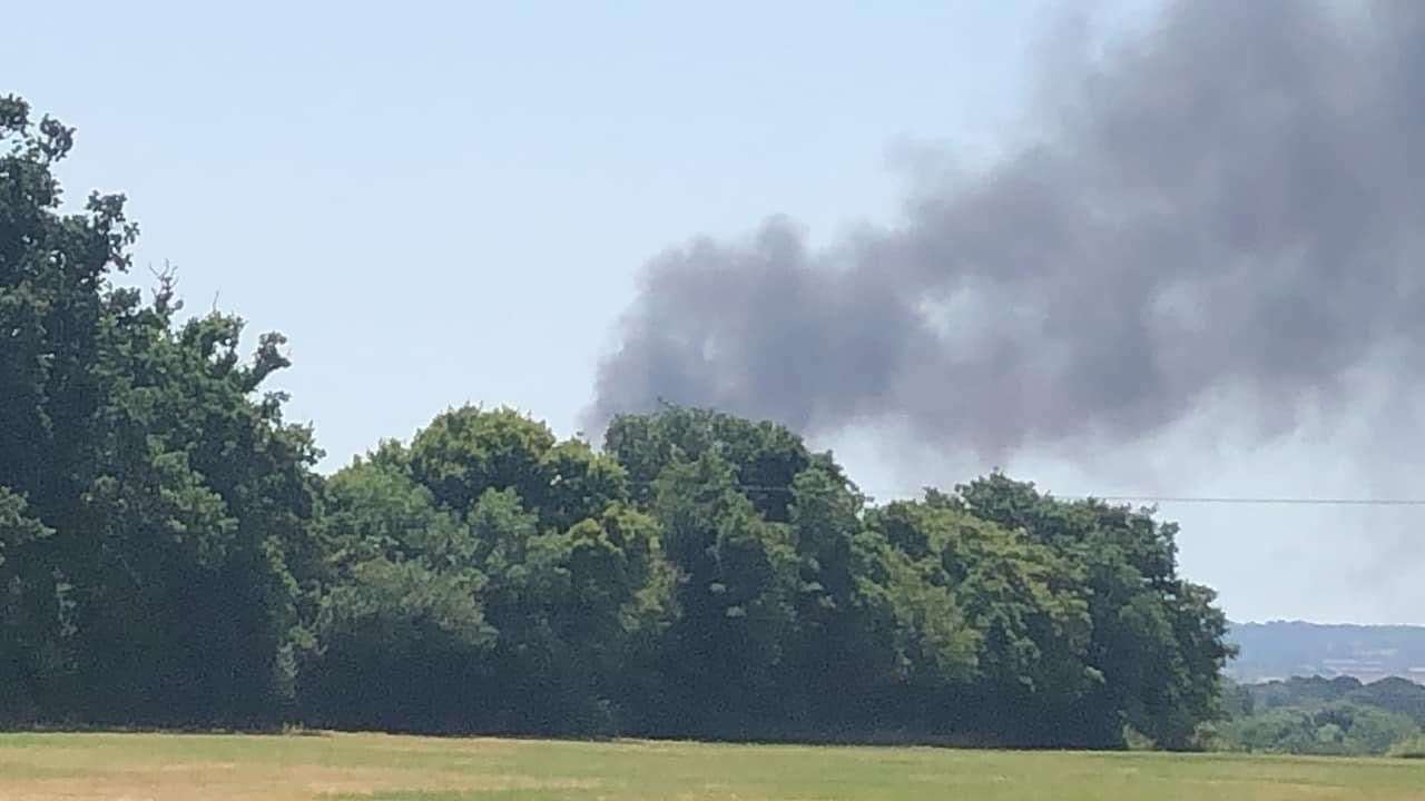 The smoke could be seen in the surrounding areas from a field up by Redbrook Street which is uphill from the village. Picture: Vibeke Schrum Oliver