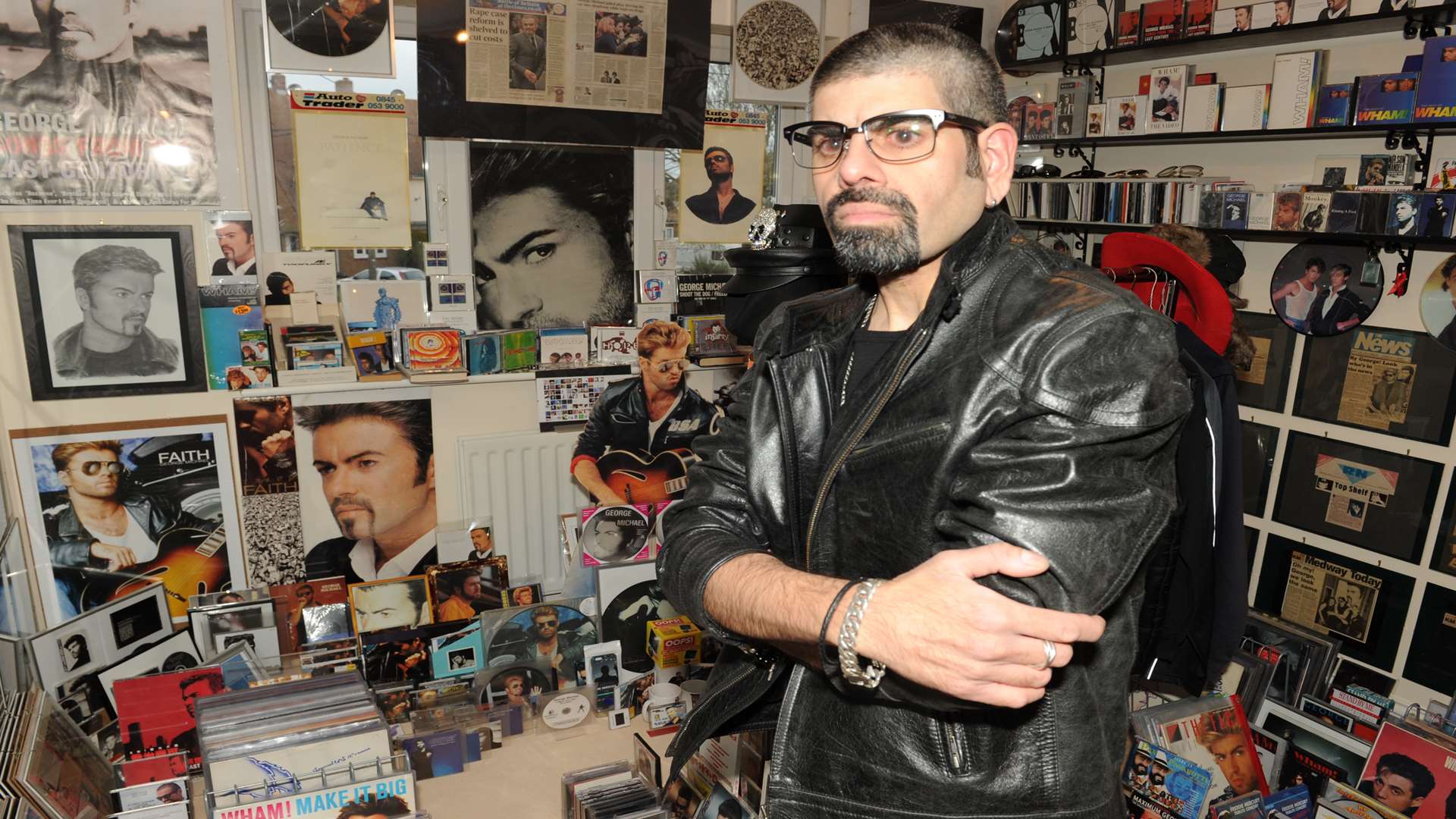Saf has records, posters and signed memorabilia in a room dedicated to the singer