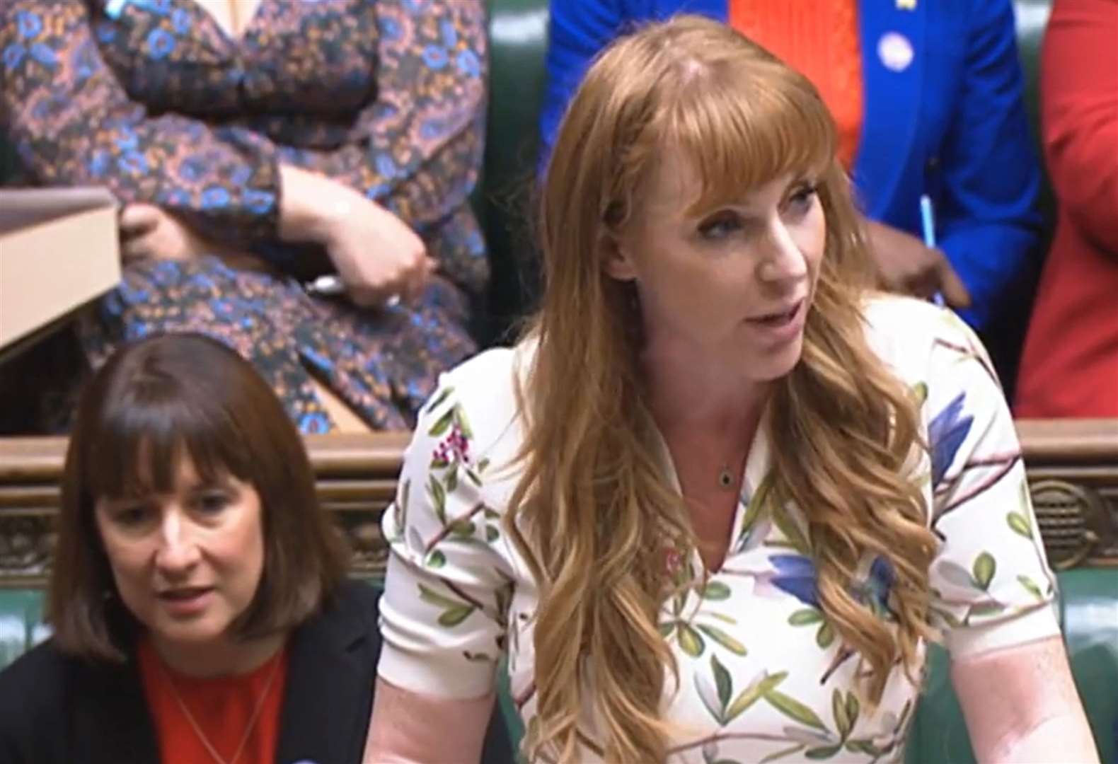 Deputy Labour Leader Angela Rayner speaks during Prime Minister’s Questions in the House of Commons (House of Commons/PA)