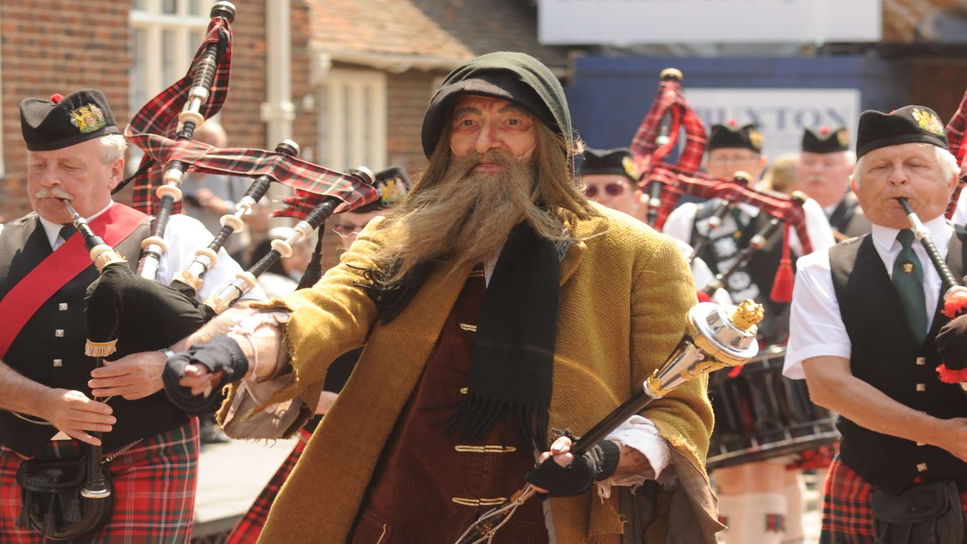 Fagin leads the parade in Rochester High Street Picture: Steve Crispe