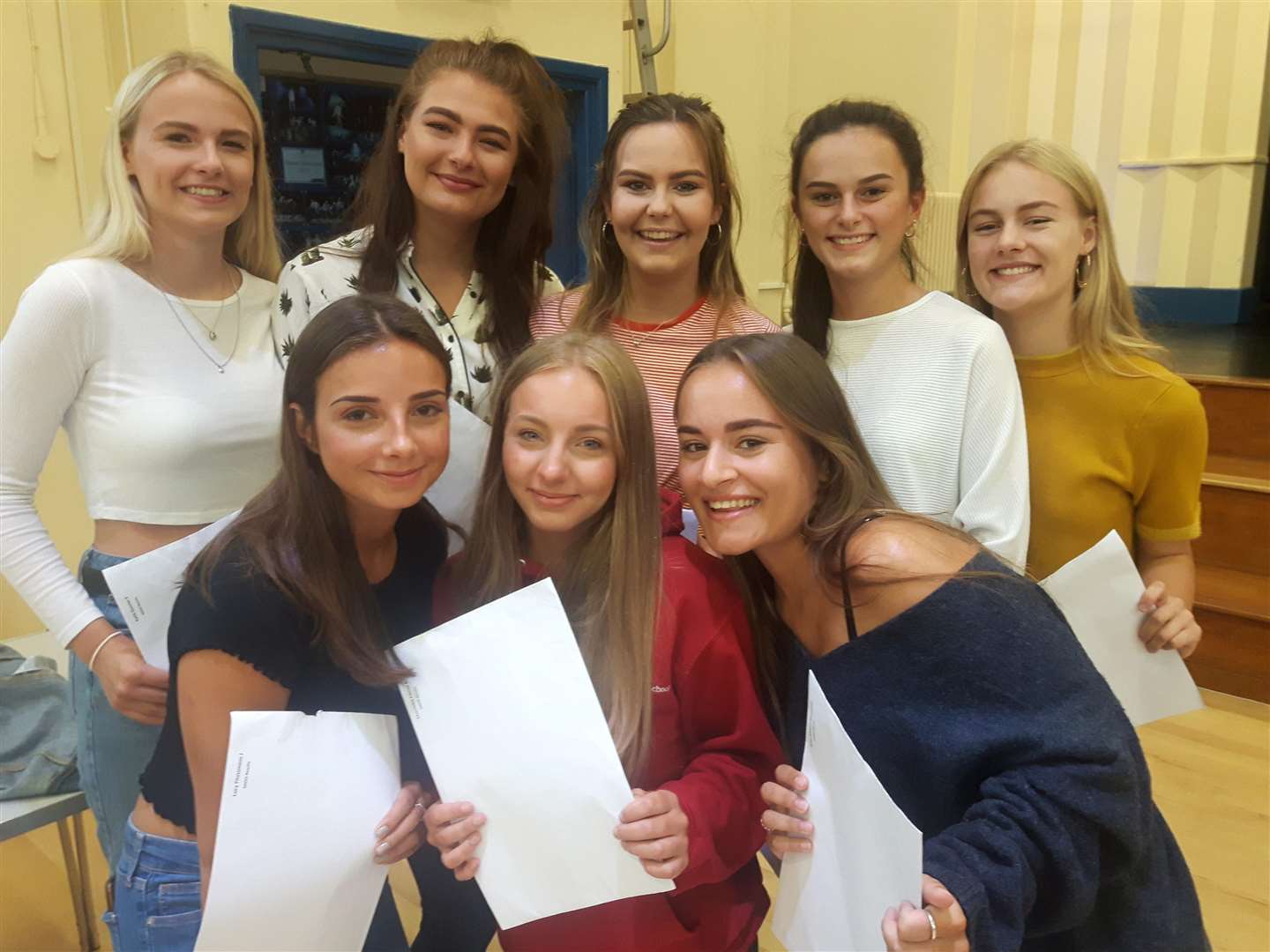 Back row: Katie Gunner, Steph Gunner, Jenna Roper, Brooke Palmer, Bronwyn Curran; front row: Lucy Fitzsimmons, Charlotte Filmer and Safia Rassool, from MGGS (3636072)