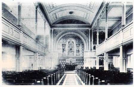 Interior of the dockyard church, Sheerness, with altar commemorating the dead of the Princess Irene disaster