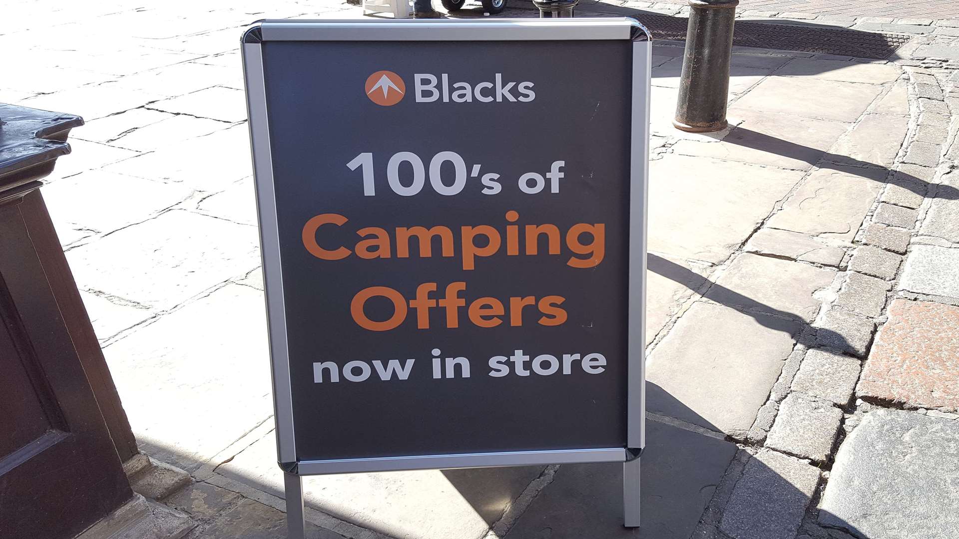 100's sign advertising the Blacks clothing store in Canterbury