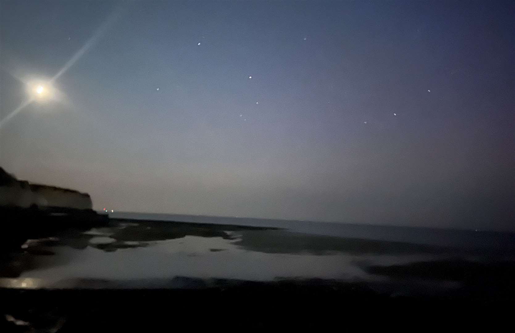 Given it was pitch black, I was impressed with this Thanet coastal shot I took on long-exposure. There is, however, a distinct lack of the Aurora Borealis