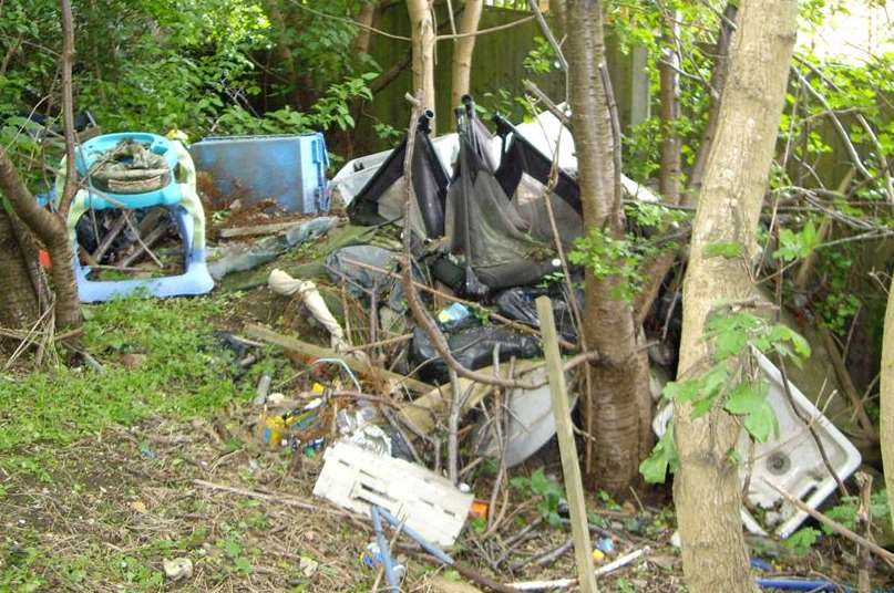 Rubbish dumped near Temple Hill in Dartford