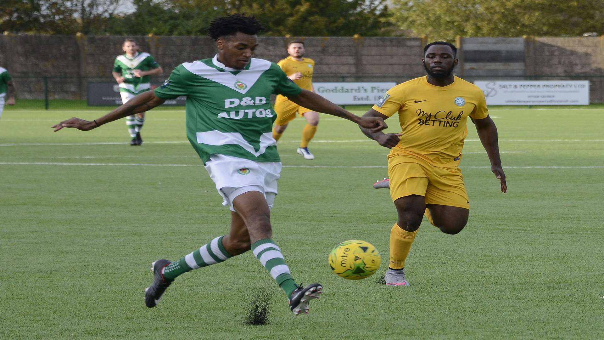 Ashford's Tyrell Richardson-Brown on the run against Whyteleafe Picture: Paul Amos