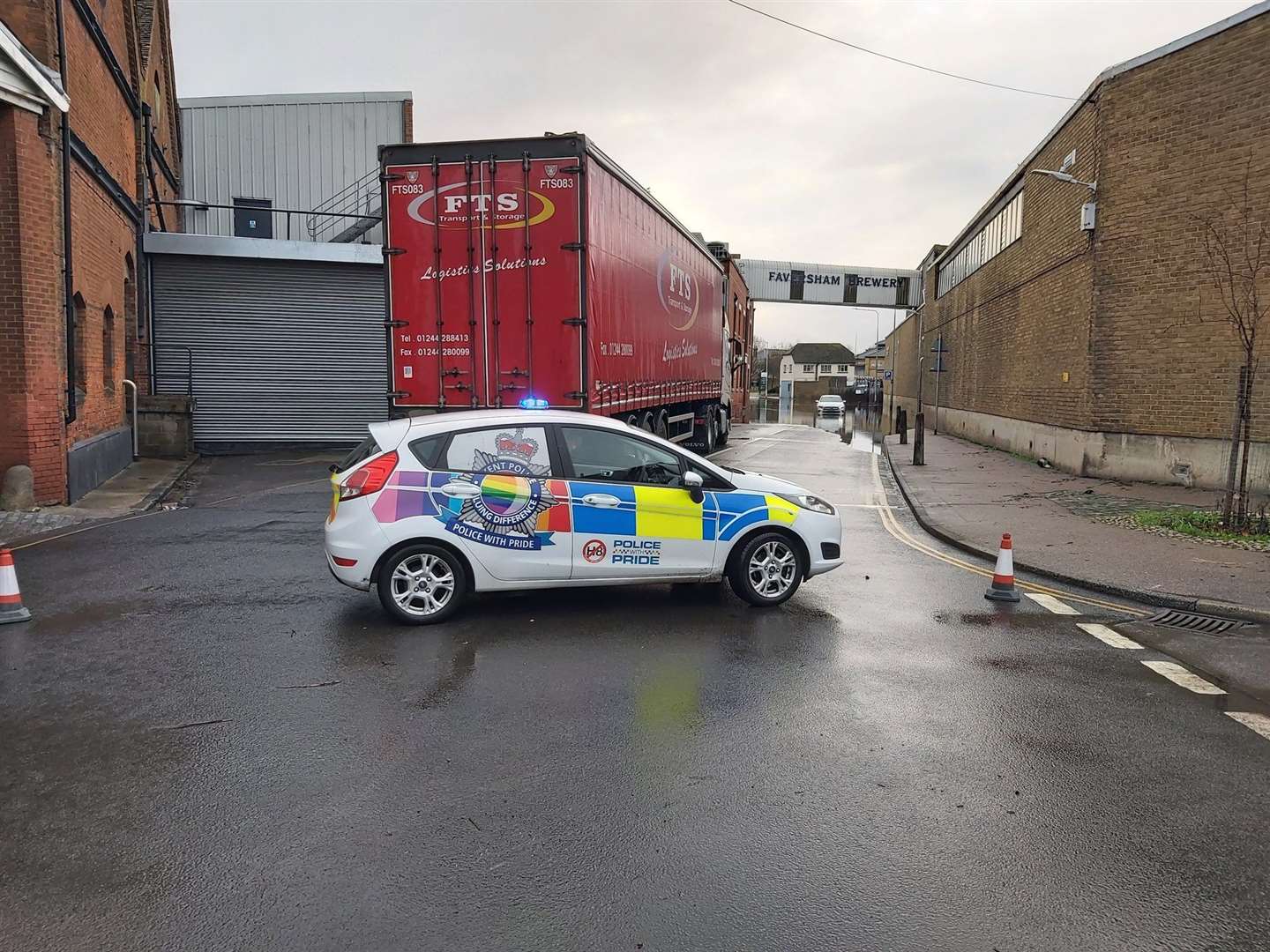 Police at the scene of the Faversham incident. Picture: Kent Police