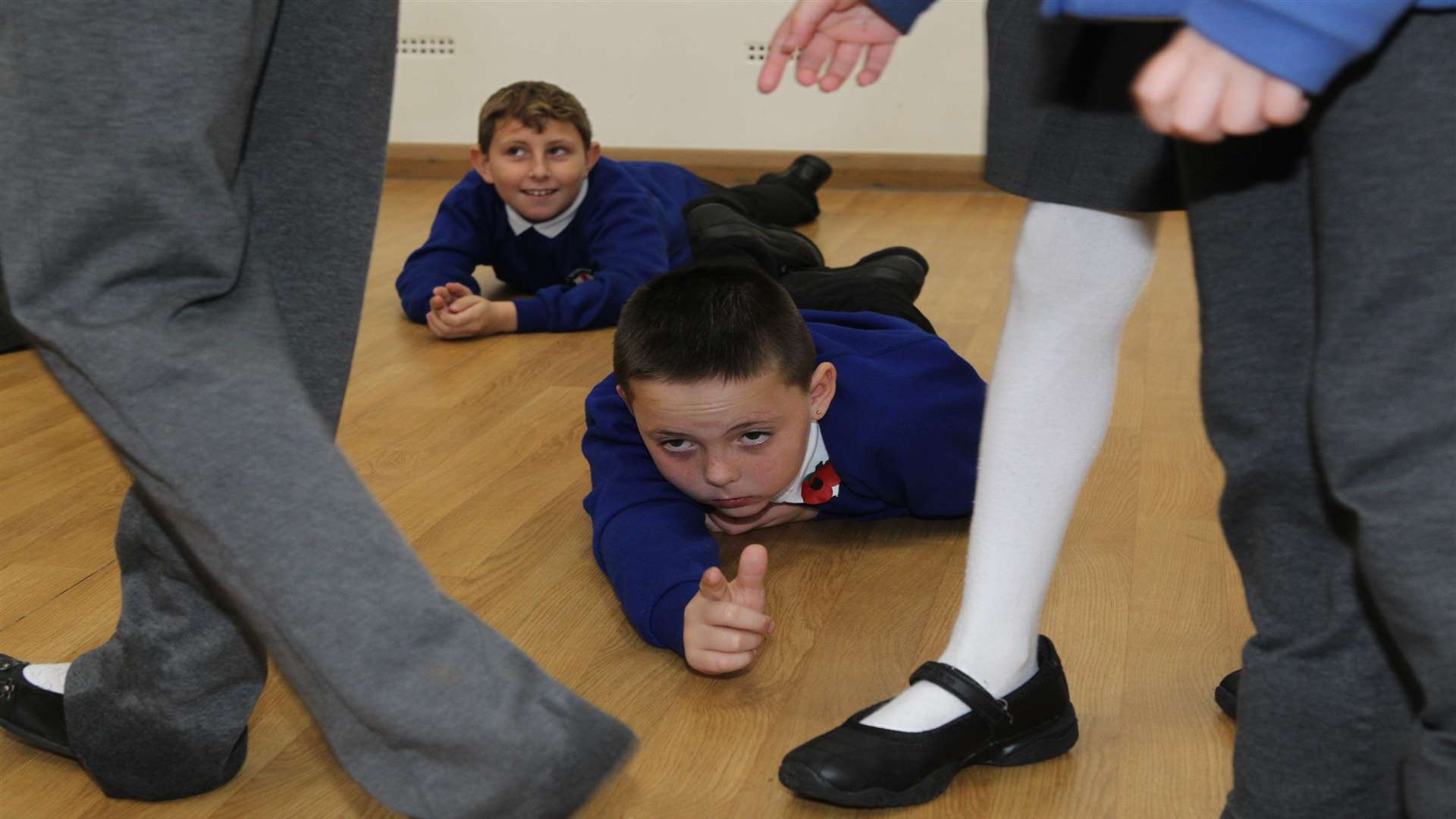 Pupils act like they are frozen in time during the workshop