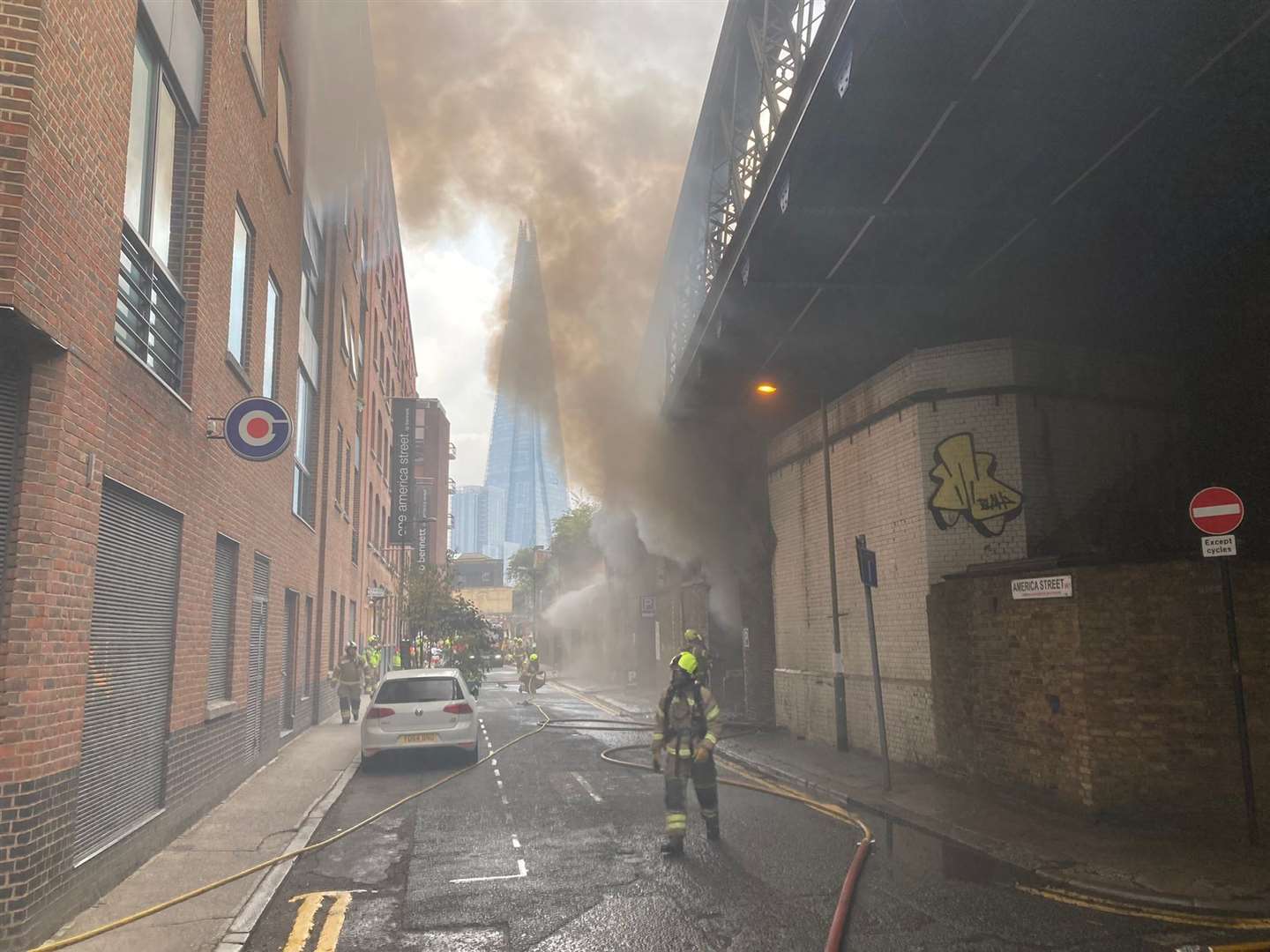 London Fire Brigade is on site. Picture: Network Rail