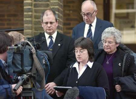 Members of Suzanne Martin's family outside the magistrates' court. Pictures: GARY BROWNE