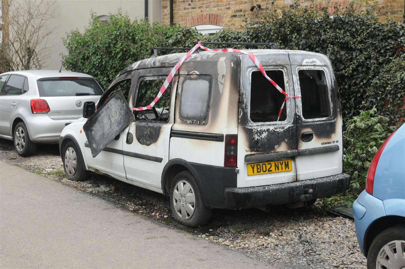 The burnt out car a man was living in. Whitstable..Picture: Wayne McCabe. (6333023)