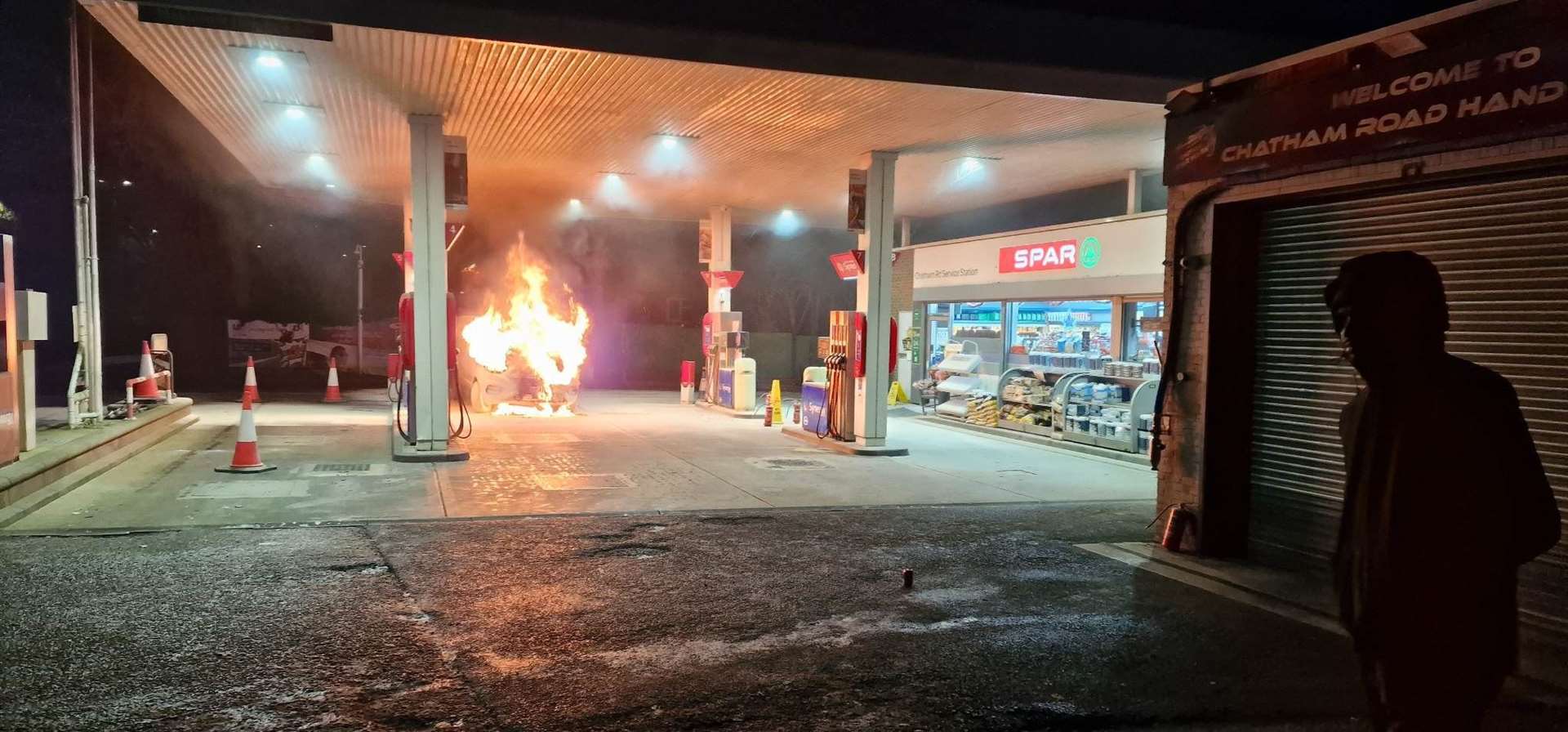 A fire broke out at an Esso petrol station in Maidstone. Photo: Simon Harris