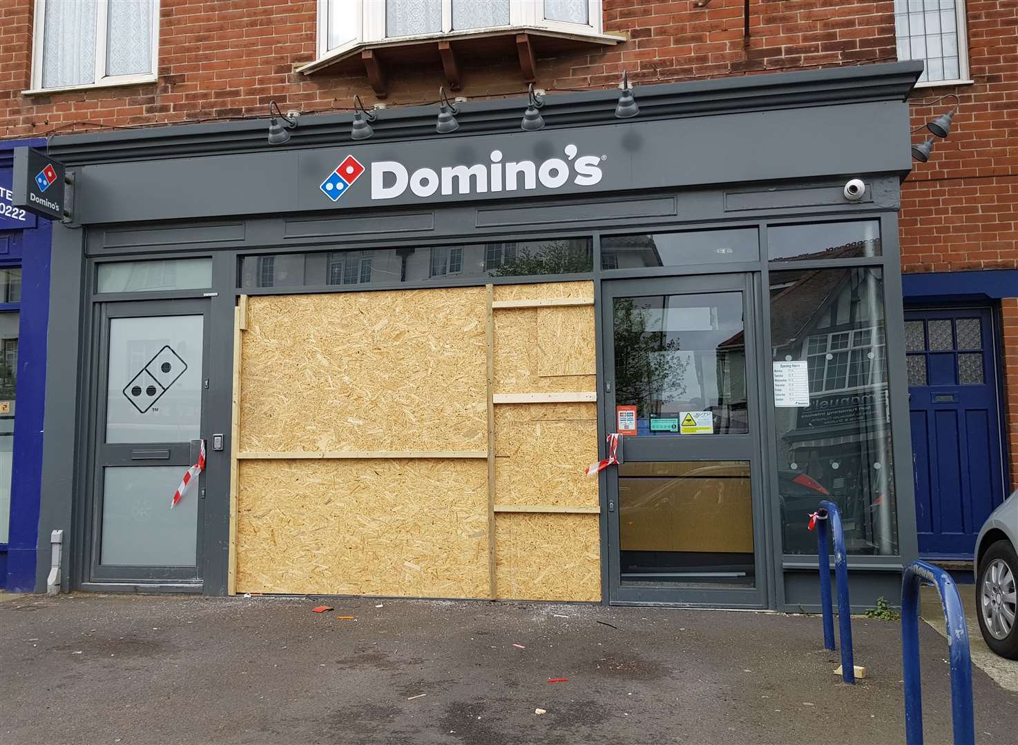 The shop remained boarded up this morning (9241680)
