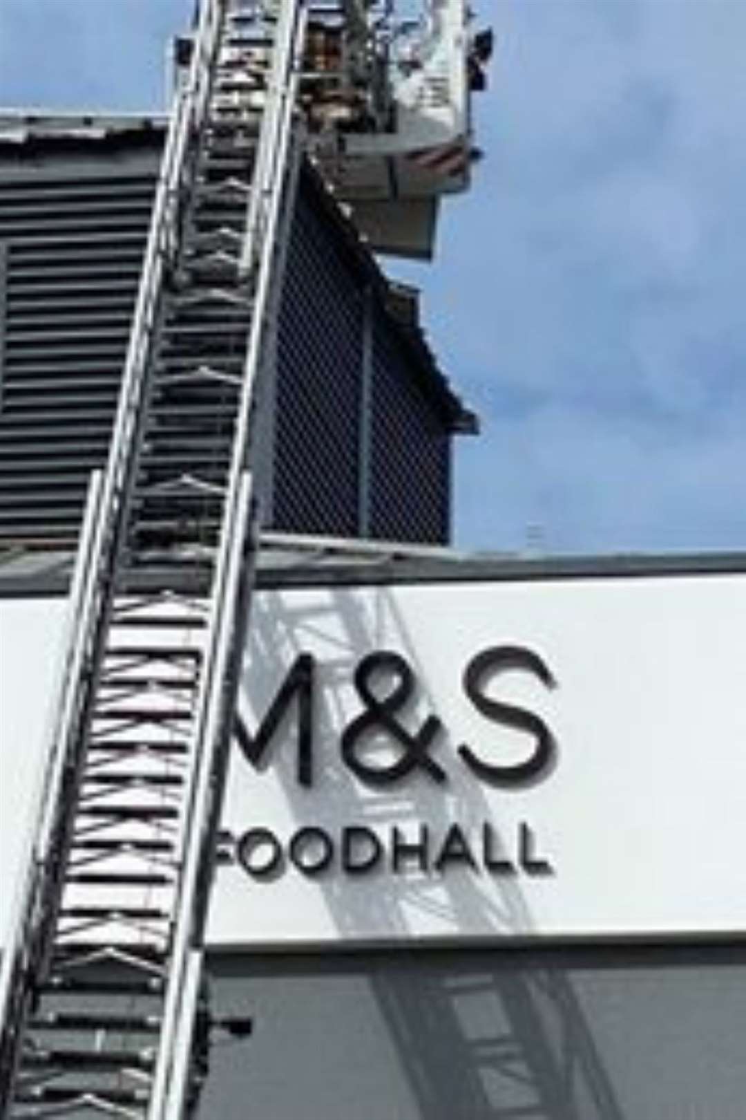 The roof panel appears to have been dangling from the roof of the M&S Foodhall. Picture: David Joseph Wright