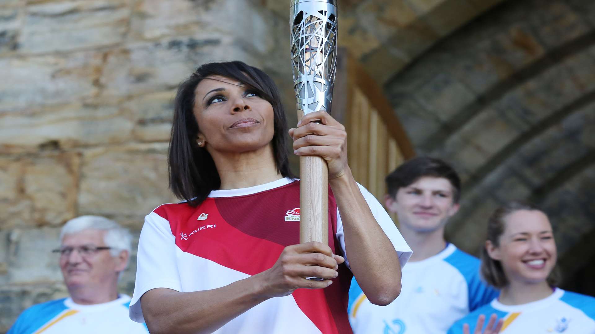 Dame Kelly Holmes with the baton. Picture: Lee Mills