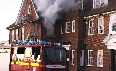 The scene at the height of the fire. Pictures: JAMIE GRAY