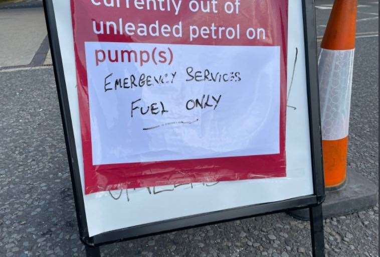 Sainsbury's petrol station in Otford is only open for emergency services. Picture Alex Jee