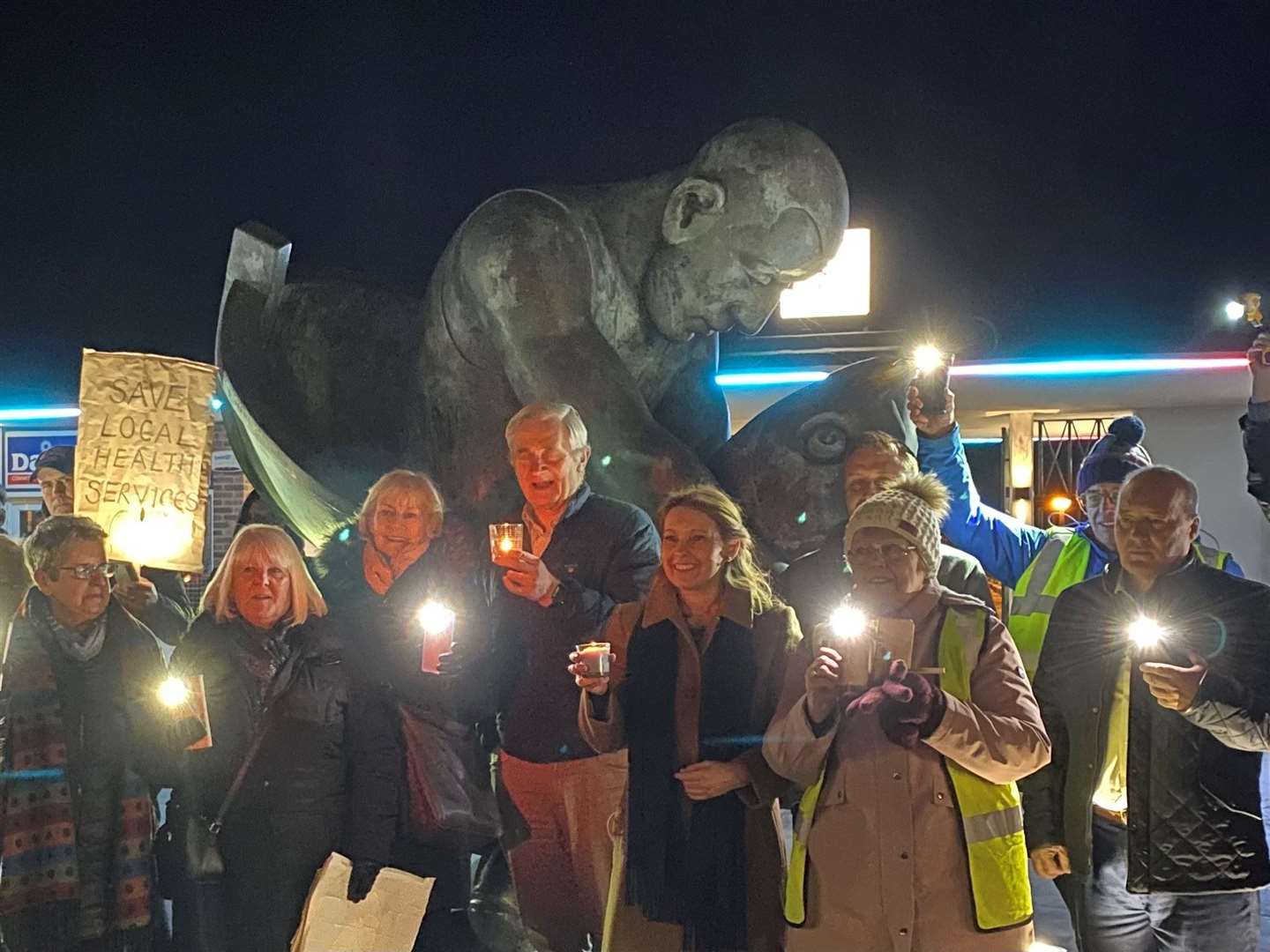 Campaigners gathered at Deal pier lat year for a candlelit vigil over the closure of blood clinics at Deal's hospital. Picture: Natalie Elphicke